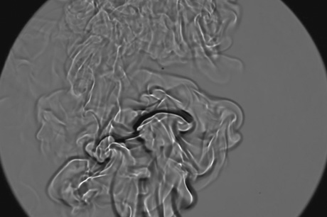 甲烷燃烧的纹影观测